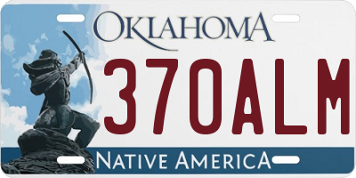 OK license plate 370ALM