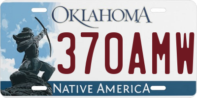 OK license plate 370AMW