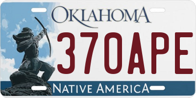 OK license plate 370APE