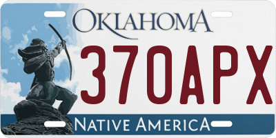 OK license plate 370APX
