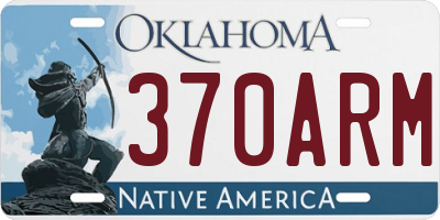 OK license plate 370ARM