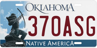 OK license plate 370ASG