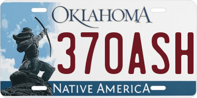 OK license plate 370ASH