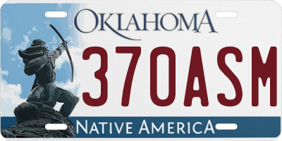OK license plate 370ASM