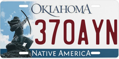 OK license plate 370AYN