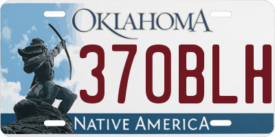 OK license plate 370BLH