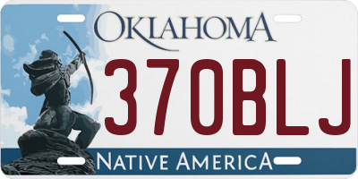 OK license plate 370BLJ