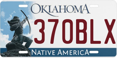 OK license plate 370BLX