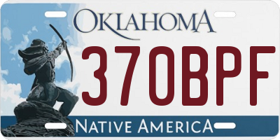 OK license plate 370BPF
