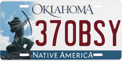 OK license plate 370BSY