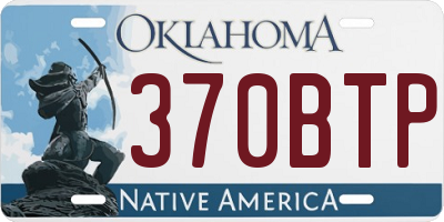OK license plate 370BTP