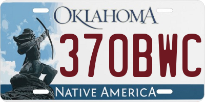 OK license plate 370BWC