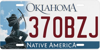 OK license plate 370BZJ