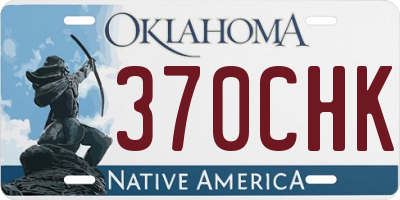 OK license plate 370CHK