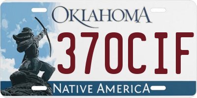 OK license plate 370CIF