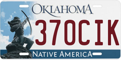 OK license plate 370CIK