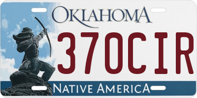OK license plate 370CIR