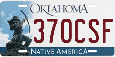 OK license plate 370CSF