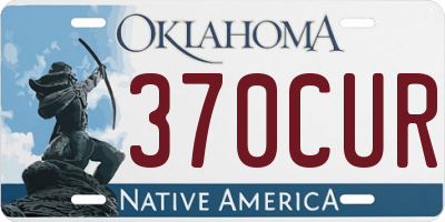 OK license plate 370CUR