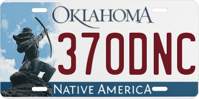 OK license plate 370DNC