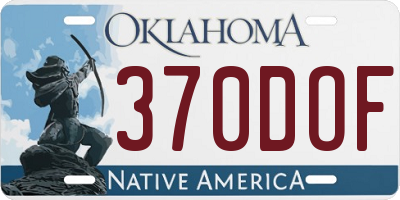 OK license plate 370DOF