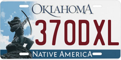 OK license plate 370DXL