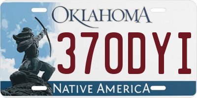 OK license plate 370DYI