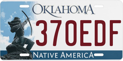OK license plate 370EDF
