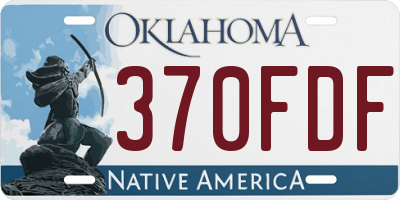 OK license plate 370FDF