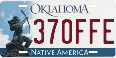 OK license plate 370FFE