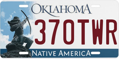 OK license plate 370TWR
