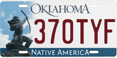 OK license plate 370TYF