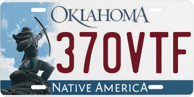 OK license plate 370VTF