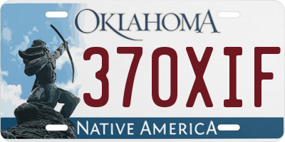 OK license plate 370XIF