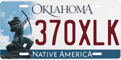 OK license plate 370XLK
