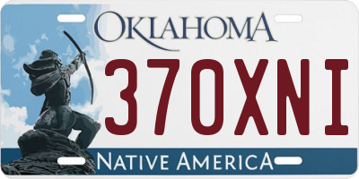 OK license plate 370XNI