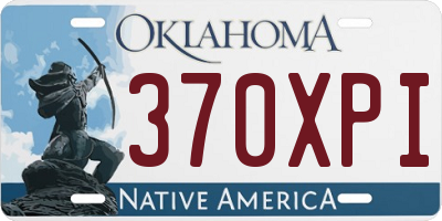 OK license plate 370XPI