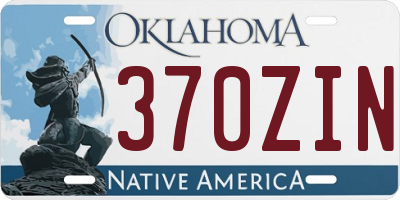 OK license plate 370ZIN
