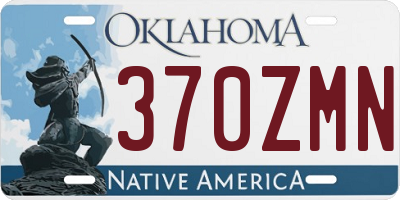 OK license plate 370ZMN