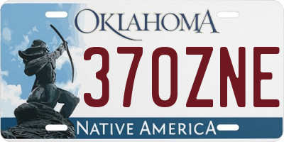 OK license plate 370ZNE