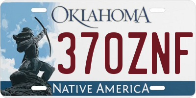 OK license plate 370ZNF