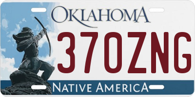 OK license plate 370ZNG