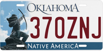 OK license plate 370ZNJ