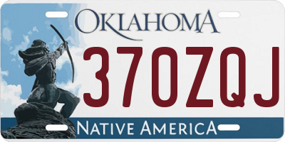OK license plate 370ZQJ