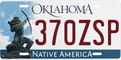 OK license plate 370ZSP