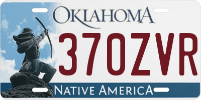 OK license plate 370ZVR