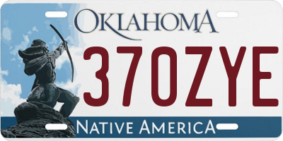 OK license plate 370ZYE