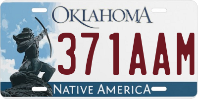 OK license plate 371AAM