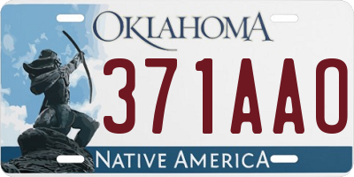 OK license plate 371AAO