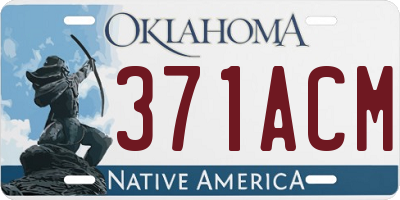 OK license plate 371ACM